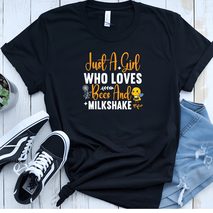 Just A Girl Who Loves Bees And Milkshake Unisex Jersey Tee - Beebloomify