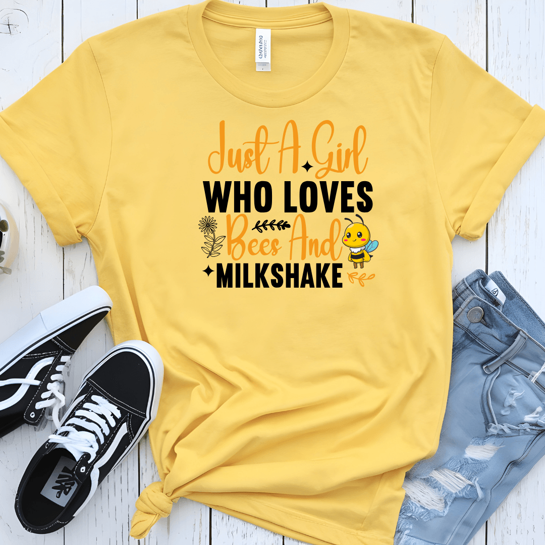 Just A Girl Who Loves Bees And Milkshake Unisex Jersey Tee - Beebloomify