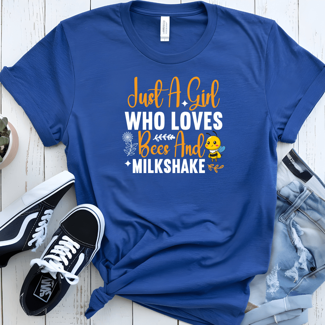 Just A Girl Who Loves Bees And Milkshake Unisex Jersey Tee - Beebloomify