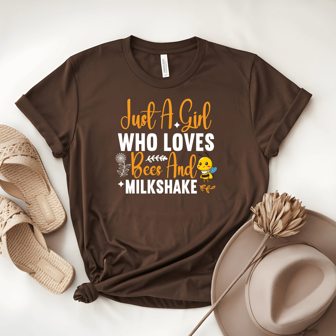 Just A Girl Who Loves Bees And Milkshake Unisex Jersey Tee - Beebloomify