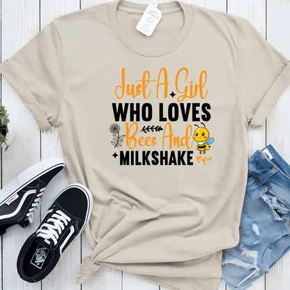 Just A Girl Who Loves Bees And Milkshake Unisex Jersey Tee - Beebloomify