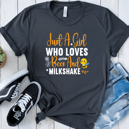 Just A Girl Who Loves Bees And Milkshake Unisex Jersey Tee - Beebloomify