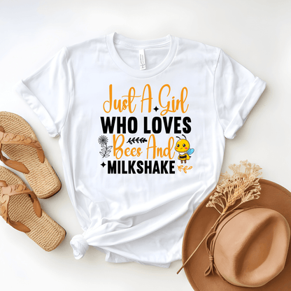 Just A Girl Who Loves Bees And Milkshake Unisex Jersey Tee - Beebloomify