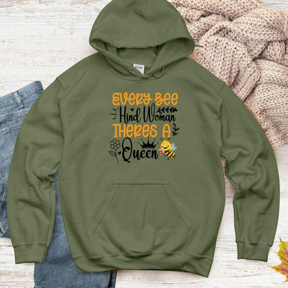 Every Bee Hind Woman Theres A Queen Unisex Heavy Blend™ hoodie - Beebloomify