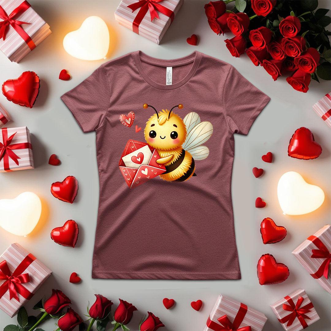 Bee Holding a Love Envelope T-shirt - Beebloomify