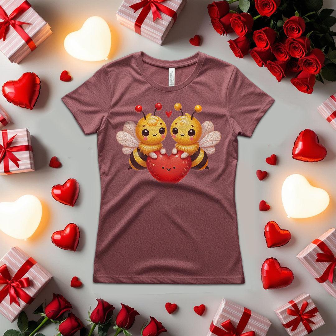 Bee Couple Colding A Heart T-shirt - Beebloomify