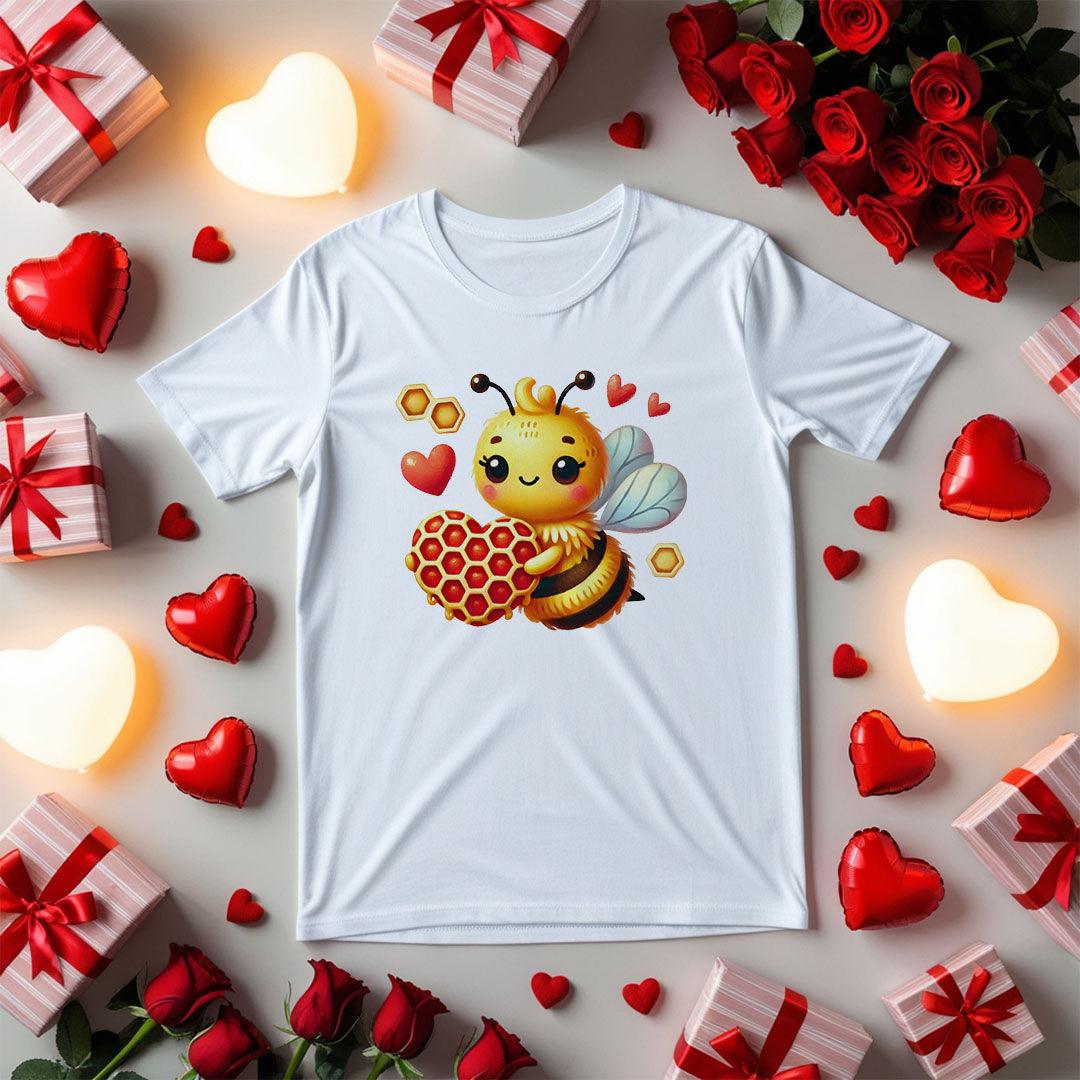 Bee Holding a Heart-Shaped Honeycomb-shirt - Beebloomify