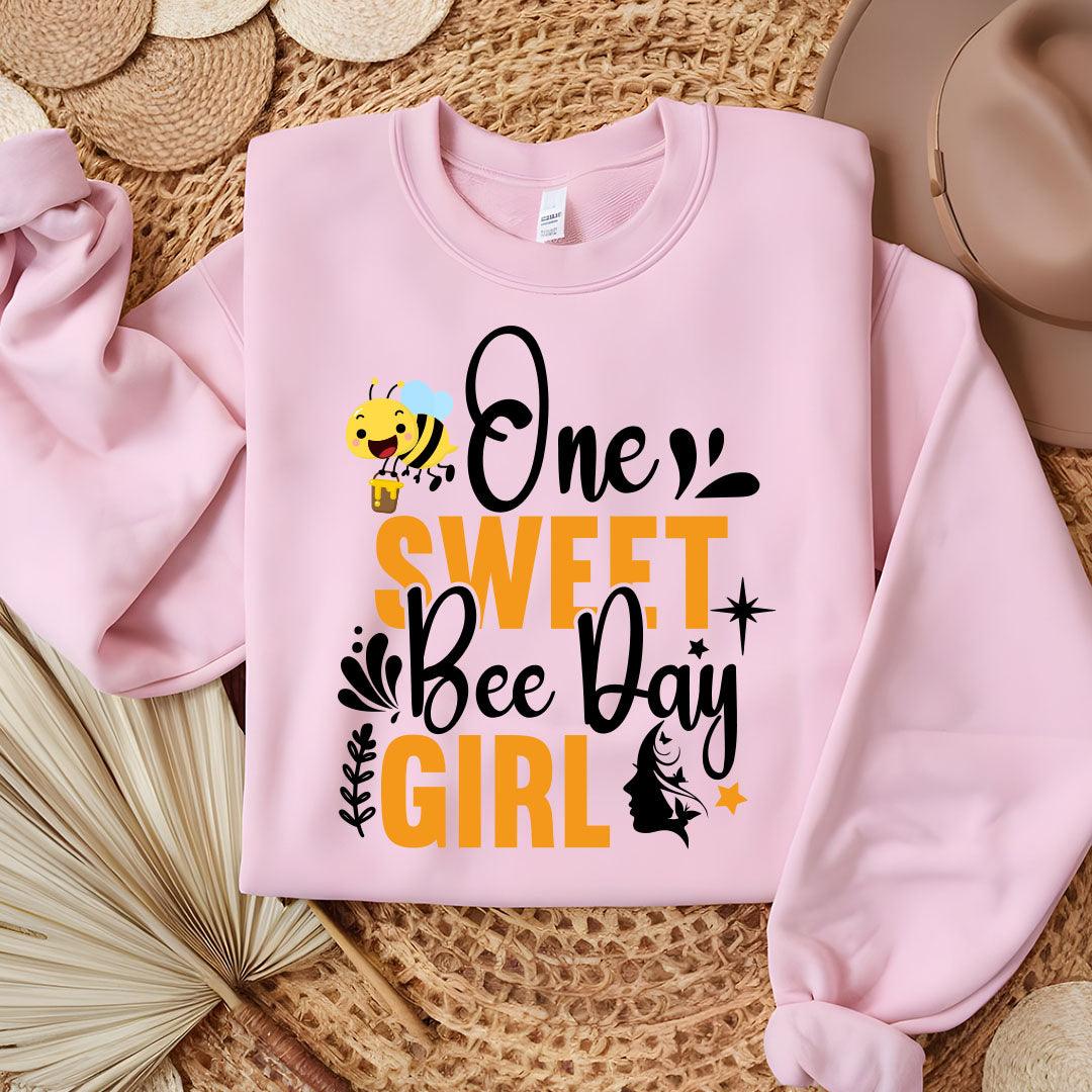 One Sweet Bee Day Girl Sweatshirt - Beebloomify