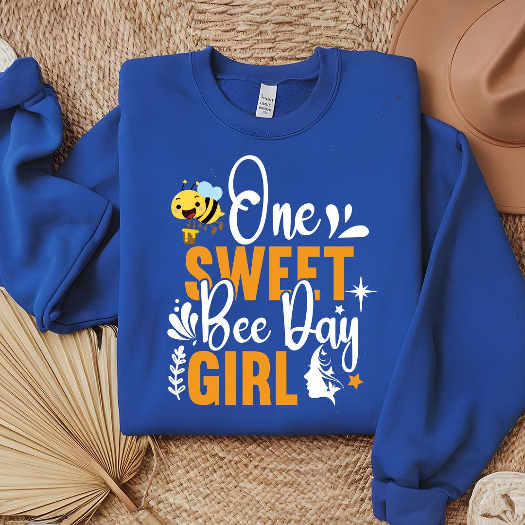 One Sweet Bee Day Girl Sweatshirt - Beebloomify